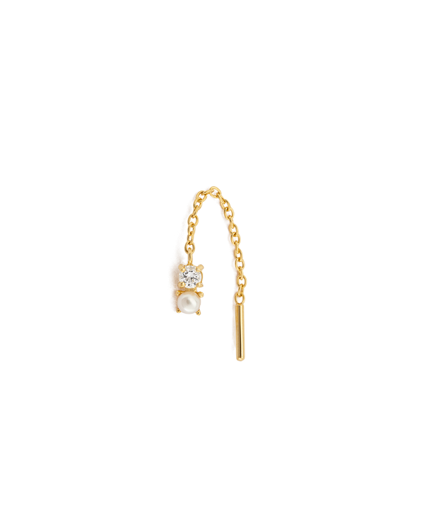 PEARL TOPAZ THREADER (18K GOLD PLATED) IMAGE 6