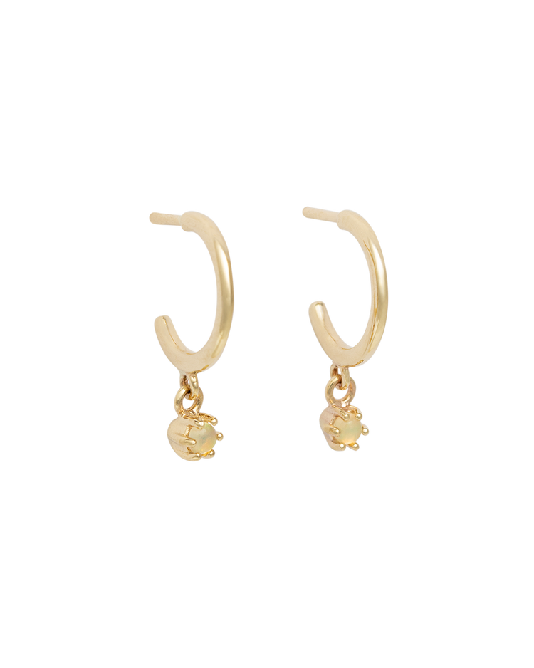 PETITE OPAL HOOPS (GOLD) IMAGE 1