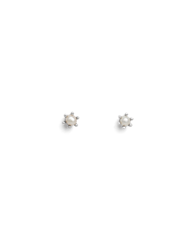 PETITE PEARL STUDS (STERLING SILVER) IMAGE 1