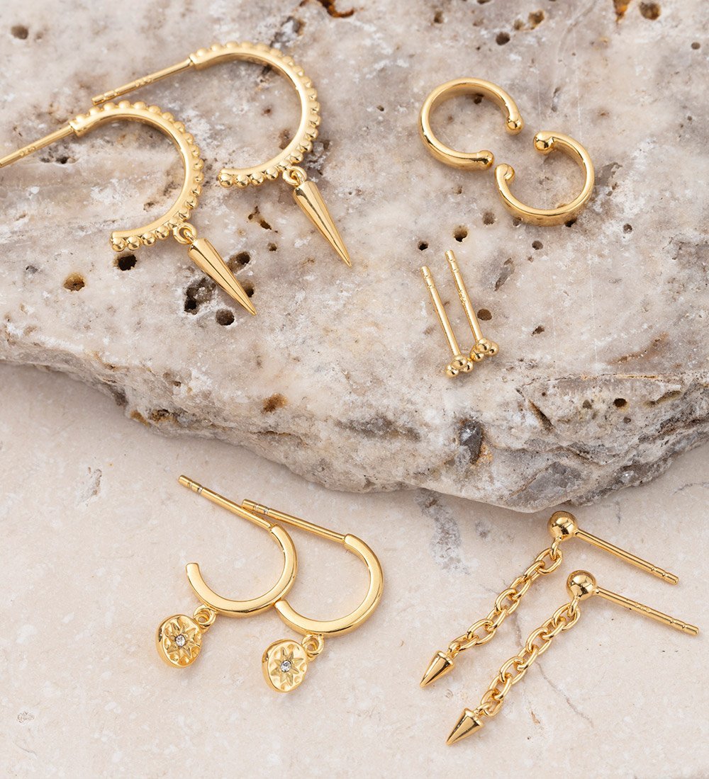 STAR COIN HOOPS (18K GOLD PLATED) IMAGE 5