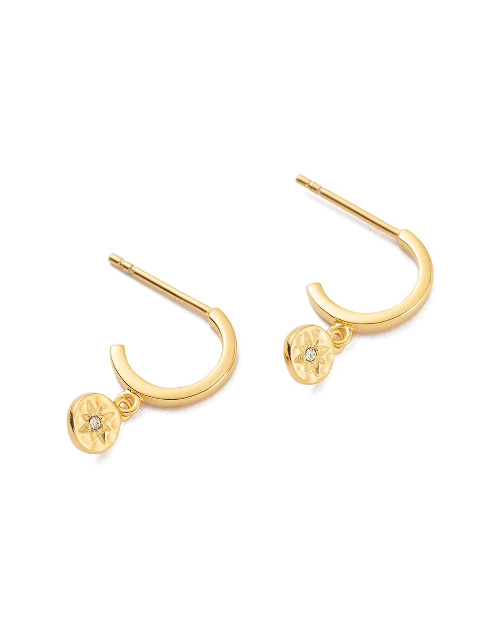 STAR COIN HOOPS (18K GOLD PLATED) IMAGE 4