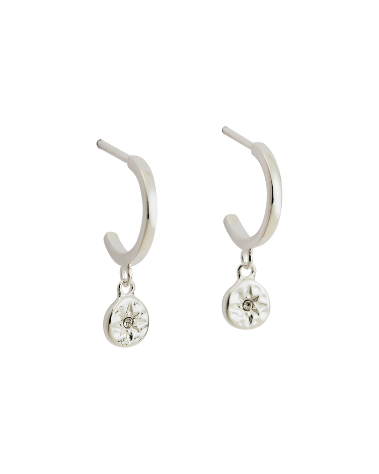 STAR COIN HOOPS (STERLING SILVER)