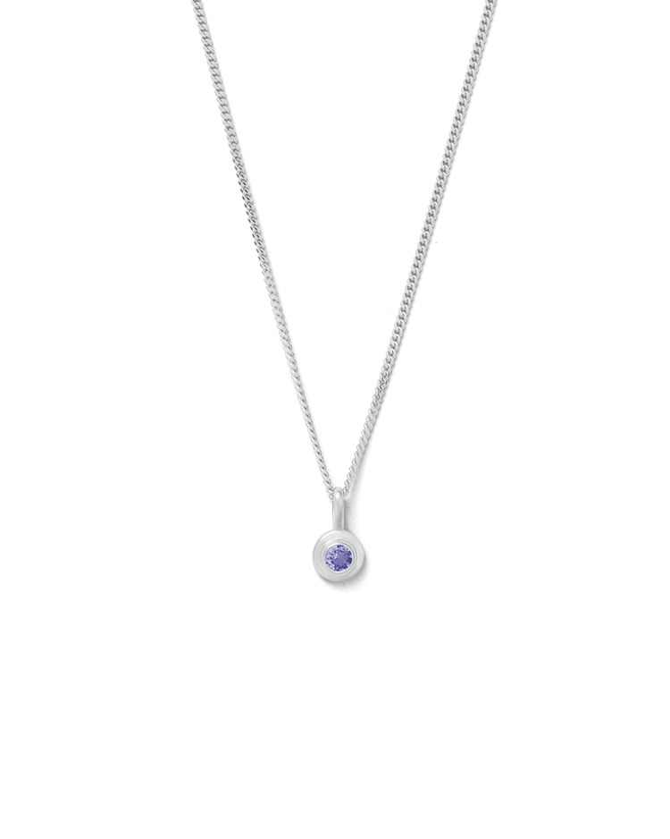 BIRTHSTONE NECKLACE (STERLING SILVER)