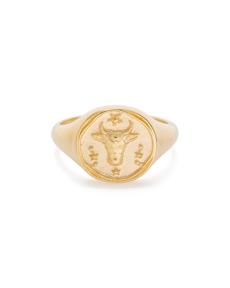 TAURUS SIGNET RING (18K GOLD VERMEIL)