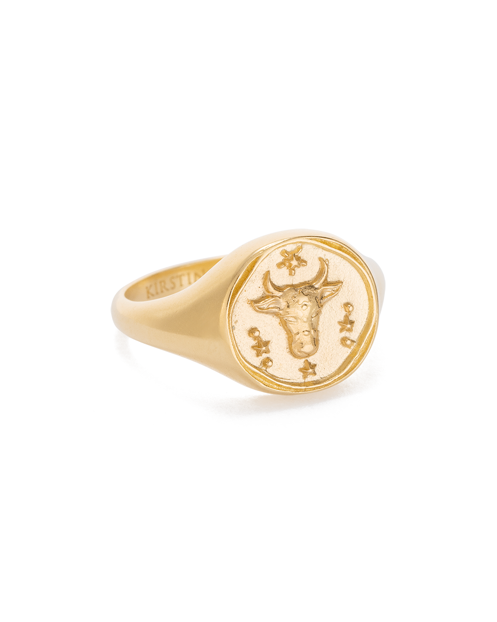 TAURUS SIGNET RING (18K GOLD VERMEIL) IMAGE 1