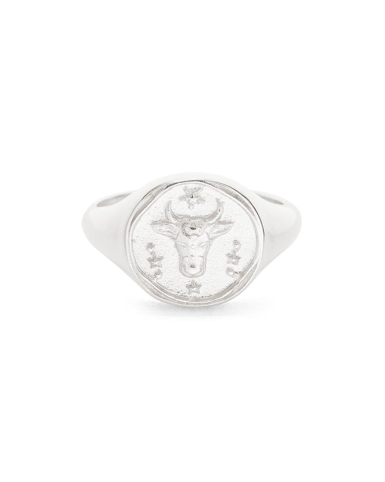 TAURUS SIGNET RING (STERLING SILVER)