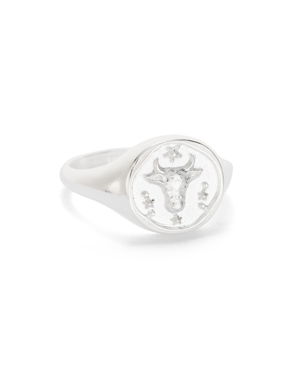 TAURUS SIGNET RING (STERLING SILVER) IMAGE 1