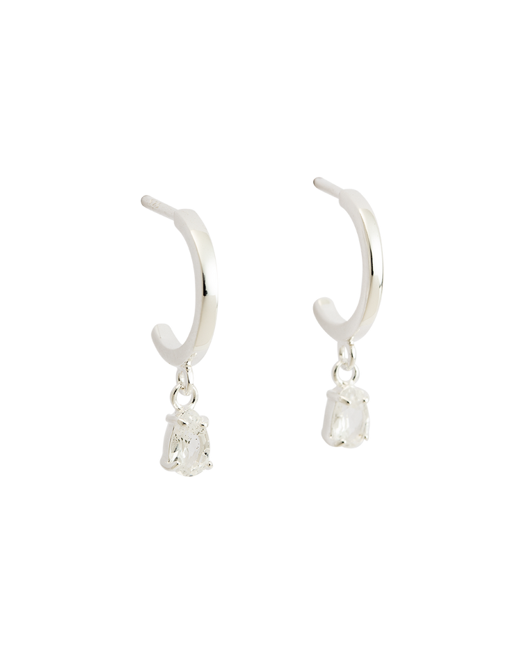 TEARDROP HOOPS (STERLING SILVER)