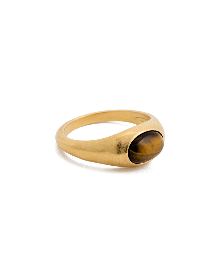 TIGERS EYE RING (18K GOLD VERMEIL)