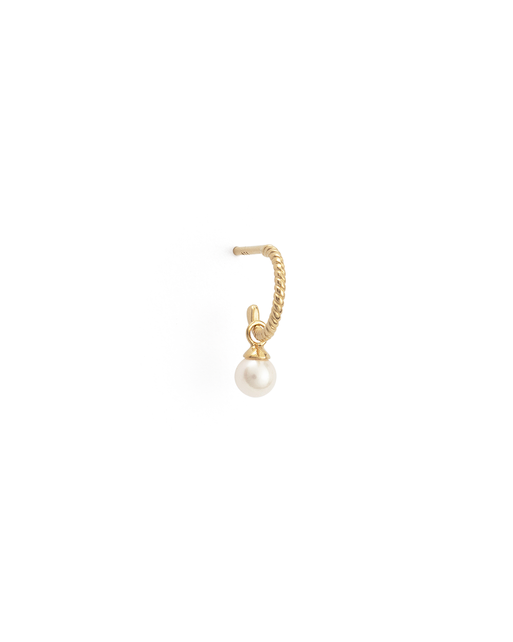 TINY PEARL HOOPS (18K GOLD PLATED) IMAGE 9