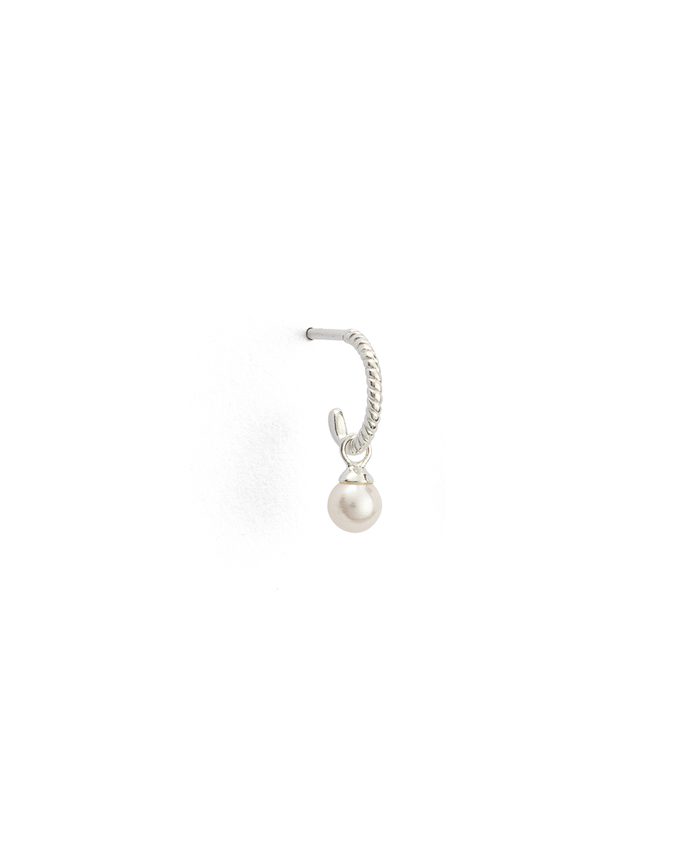 TINY PEARL HOOPS (STERLING SILVER) IMAGE 10