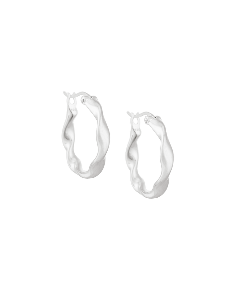 WAVE HOOPS (STERLING SILVER)