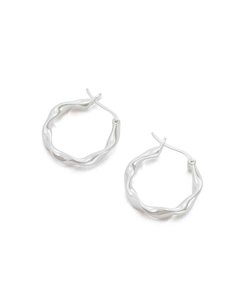 WAVE HOOPS (STERLING SILVER) IMAGE 4